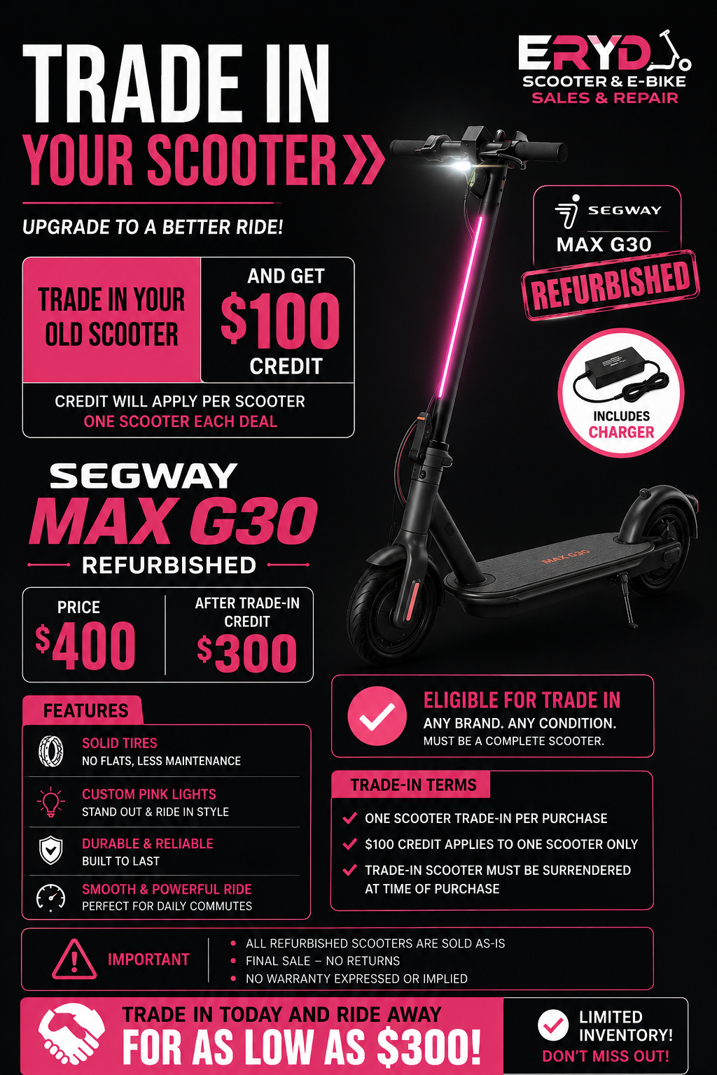 Max G30P E-Scooter (Refurbished)