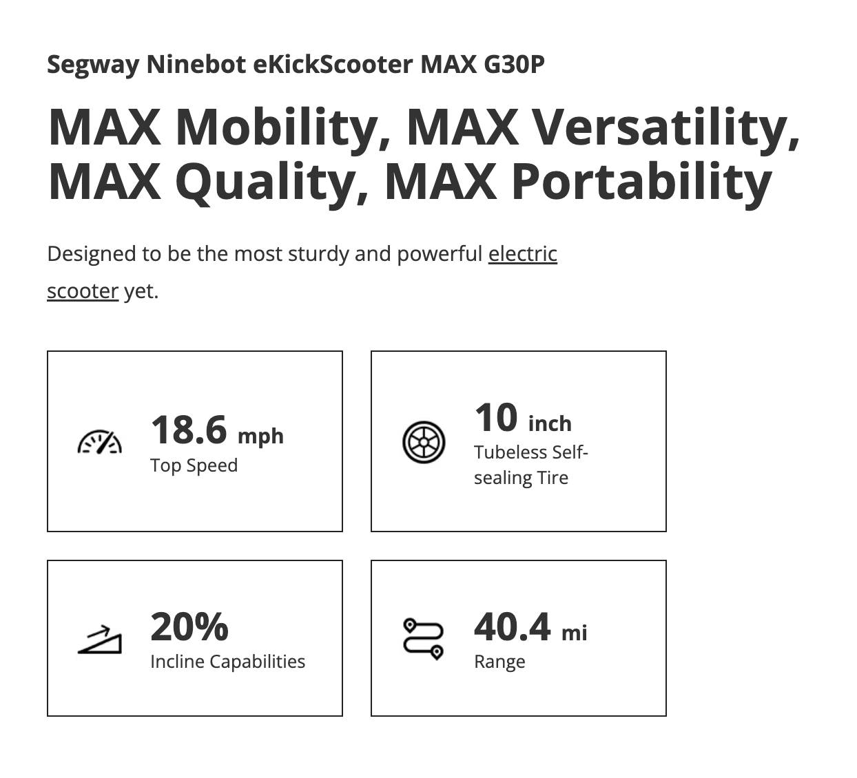 Max G30P E-Scooter